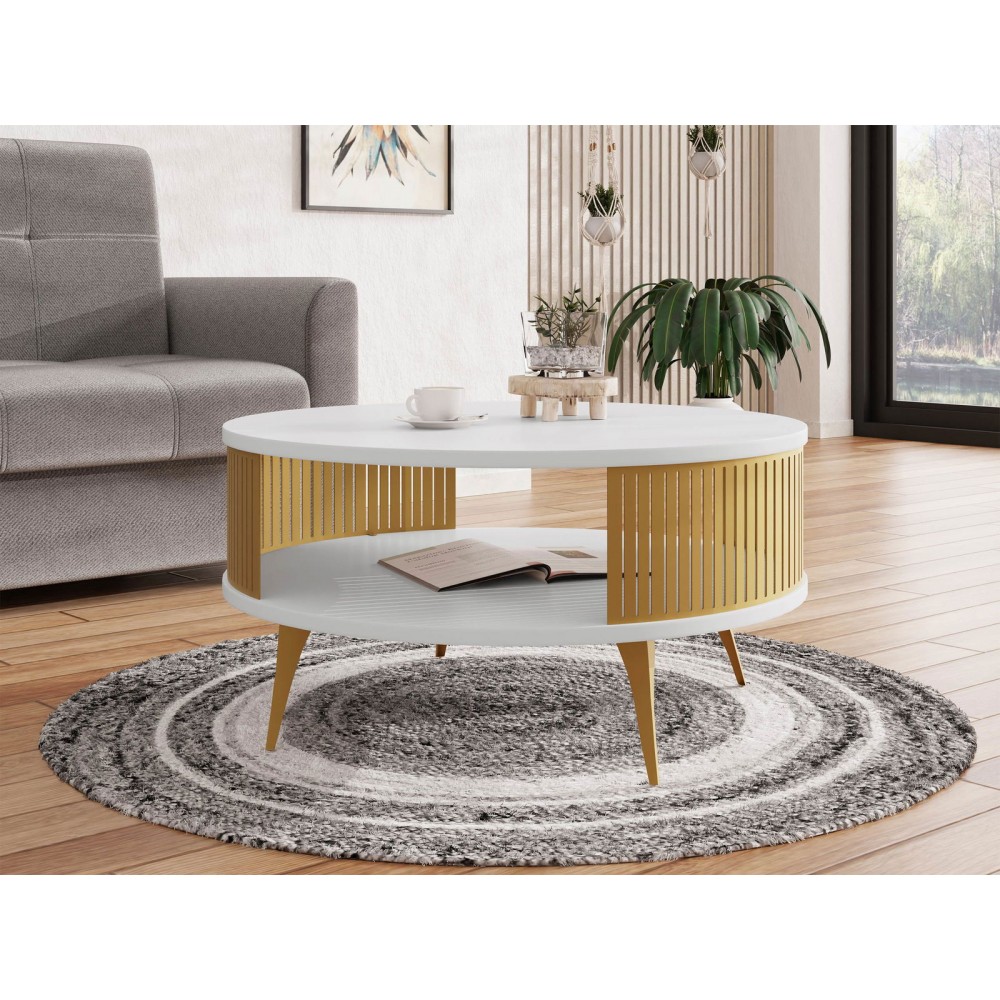 Τραπεζάκι σαλονιού Roenni GD-Xruso - Leuko