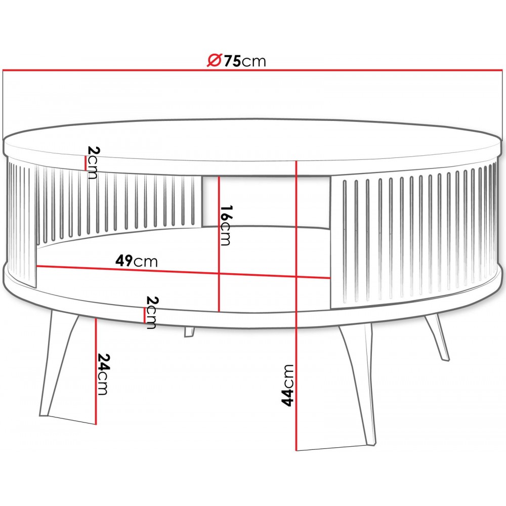 Τραπεζάκι σαλονιού Roenni GD-Xruso - Leuko