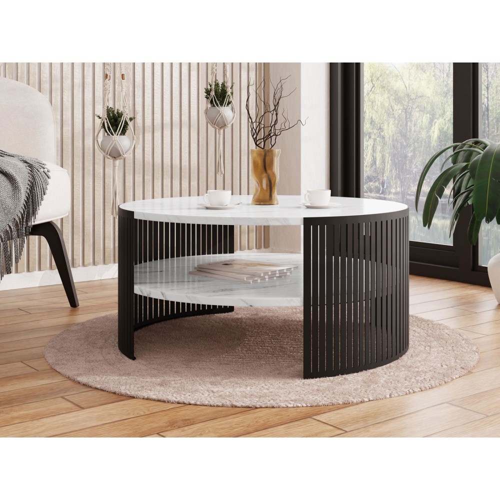 Τραπεζάκι σαλονιού Fikoli-Leuko Marmaro