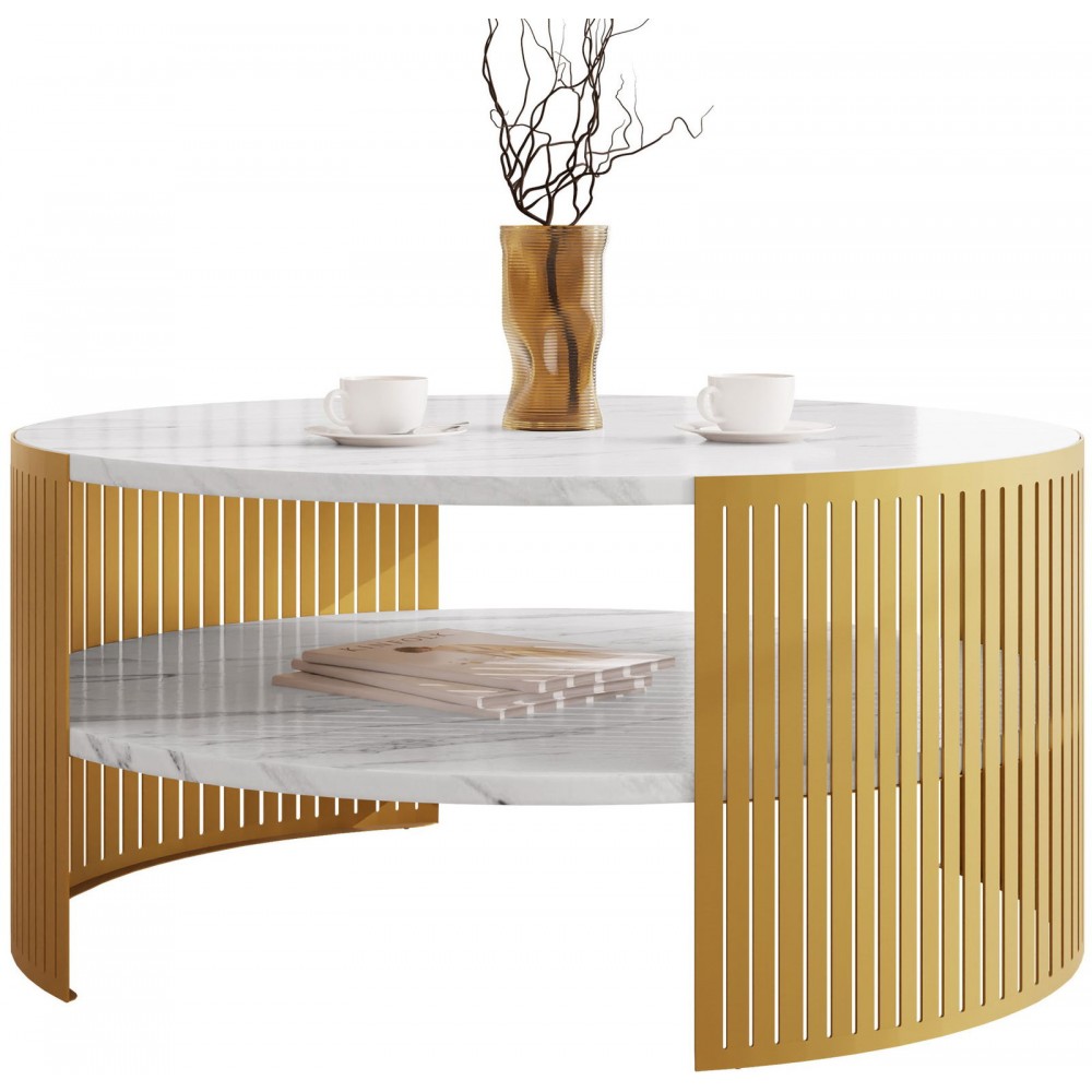 Τραπεζάκι σαλονιού Fikoli GD-Leuko Marmaro