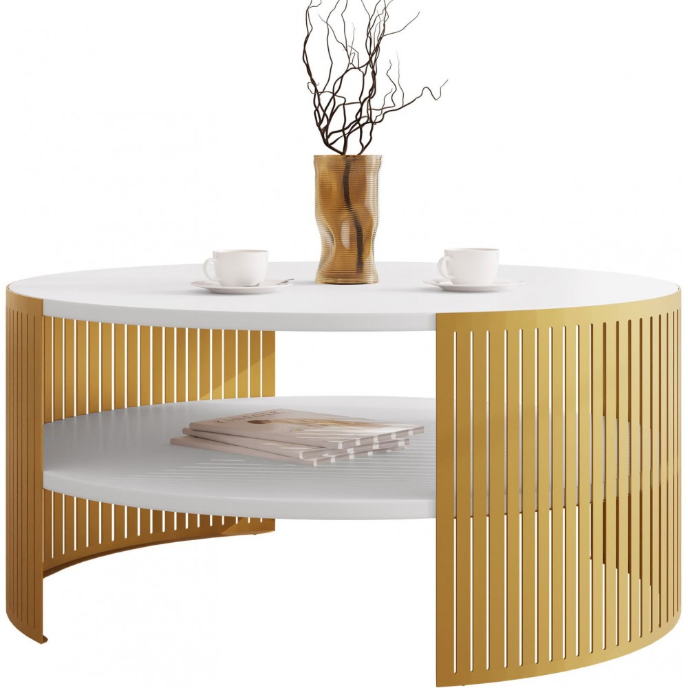 Τραπεζάκι σαλονιού Fikoli GD-Leuko-Xriso