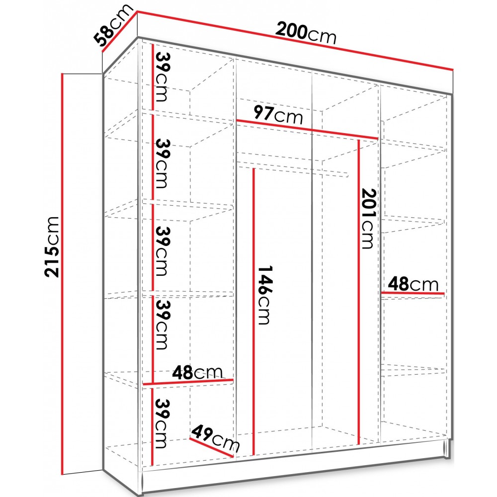 Ντουλάπα Santi τετράφυλλη -Gkri-Mauro
