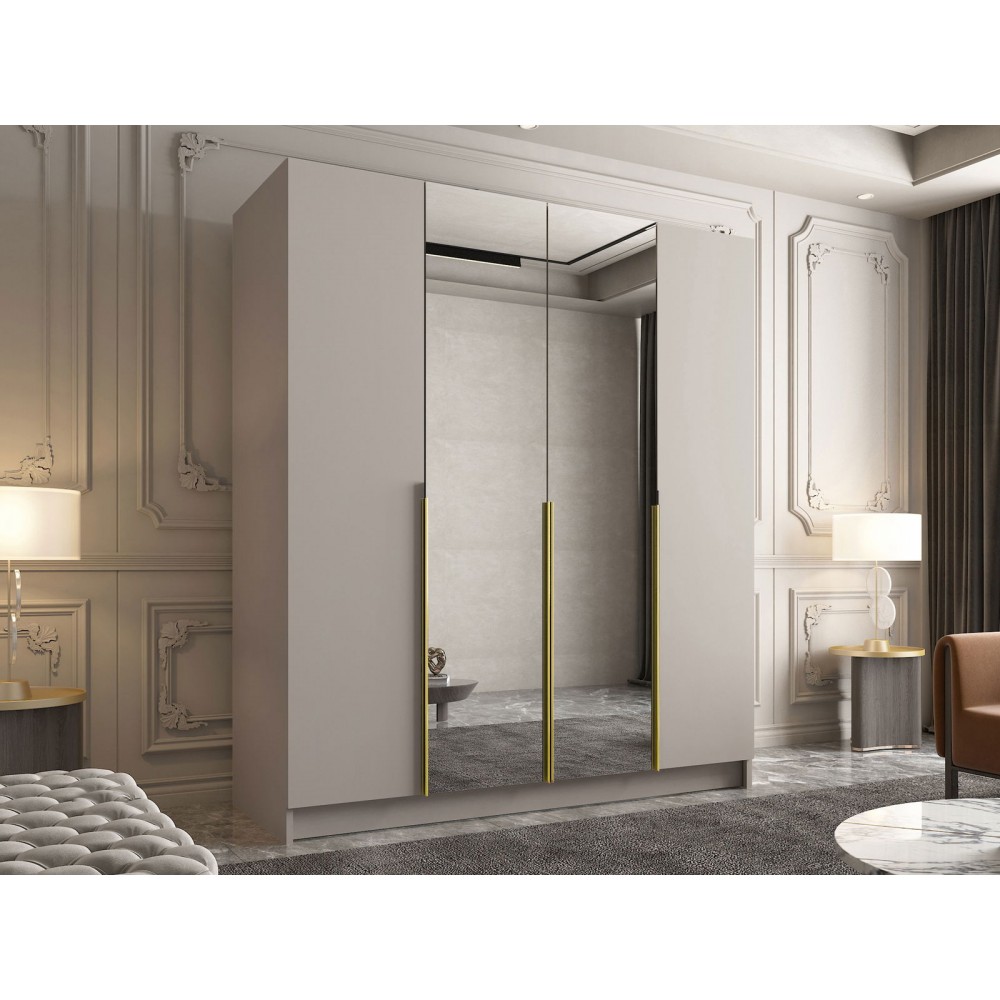 Ντουλάπα Santi II Τετράφυλλη-Gkri-Xryso