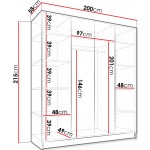 Ντουλάπα Santi III Τετράφυλλη-Leuko-Xriso
