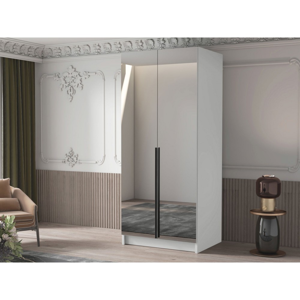 Ντουλάπα Bono III Δίφυλλη-Leuko-Mauro