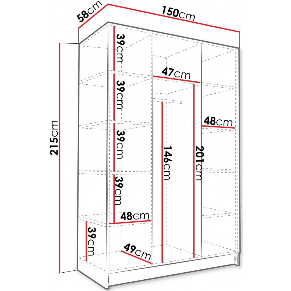 Ντουλάπα Calia I Τρίφυλλη-Gkri-Mauro