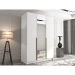 Ντουλάπα Calia II Τρίφυλλη-Leuko-Xriso