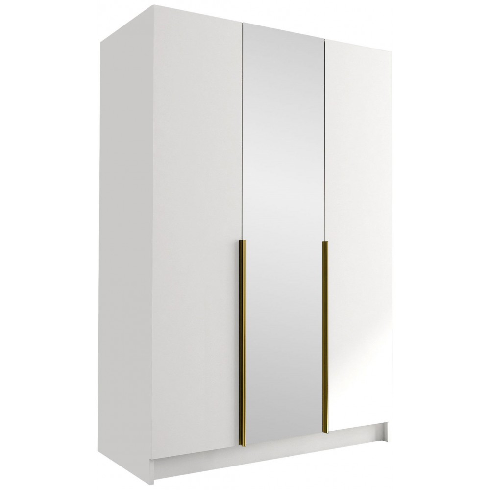 Ντουλάπα Calia II Τρίφυλλη-Leuko-Xriso