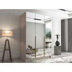 Ντουλάπα Calia III Τρίφυλλη-Gkri-Xryso