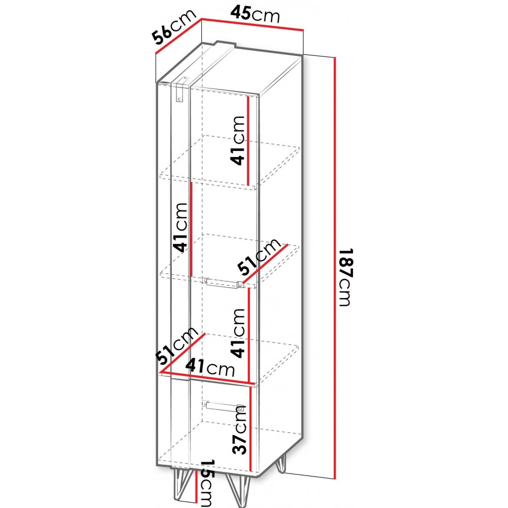 Ντουλάπα Lofter Μονόφυλλη