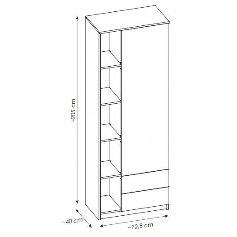 Ντουλάπα Ember μονόφυλλη