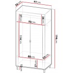 Ντουλάπα Mossa Δίφυλλη-Leuko