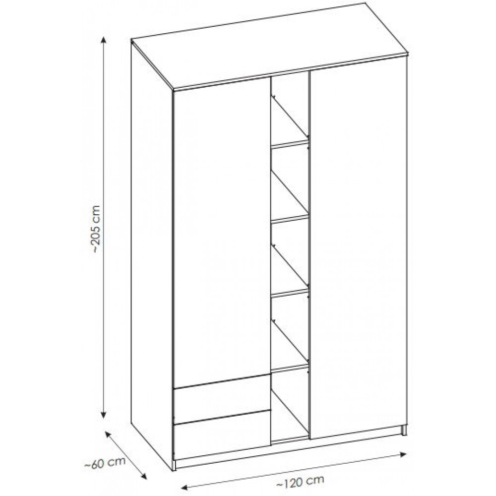 Ντουλάπα Ember δίφυλλη