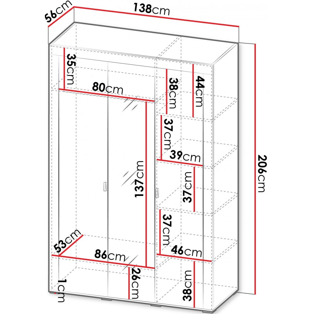 Ντουλάπα Mossa Τρίφυλλη-Mauro