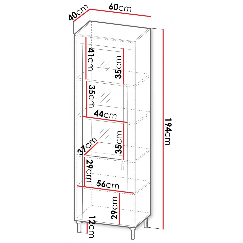 Βιτρίνα Mossa με LED Φωτισμο-Mpez