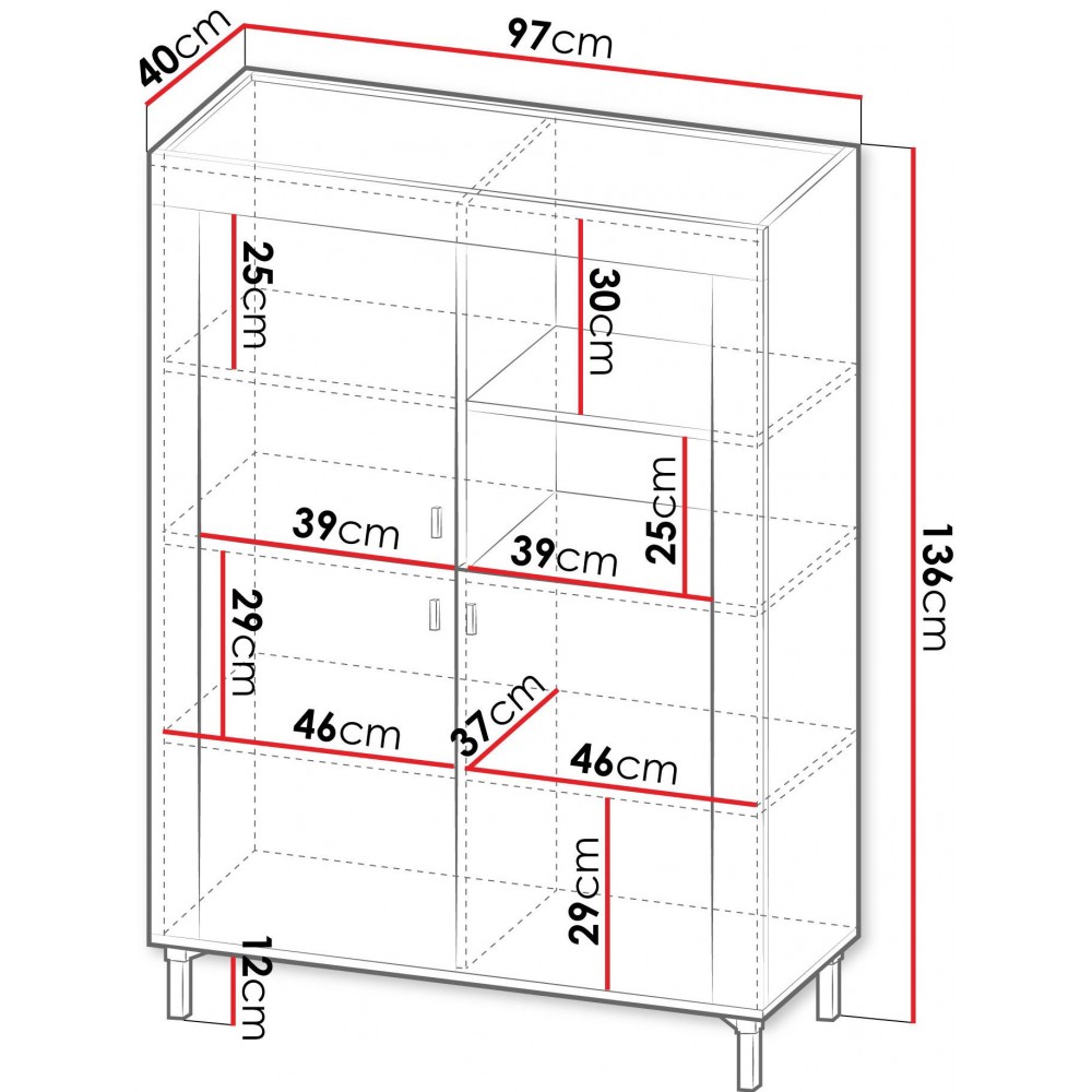 Μπουφές Mossa με φωτισμό LED-Mauro