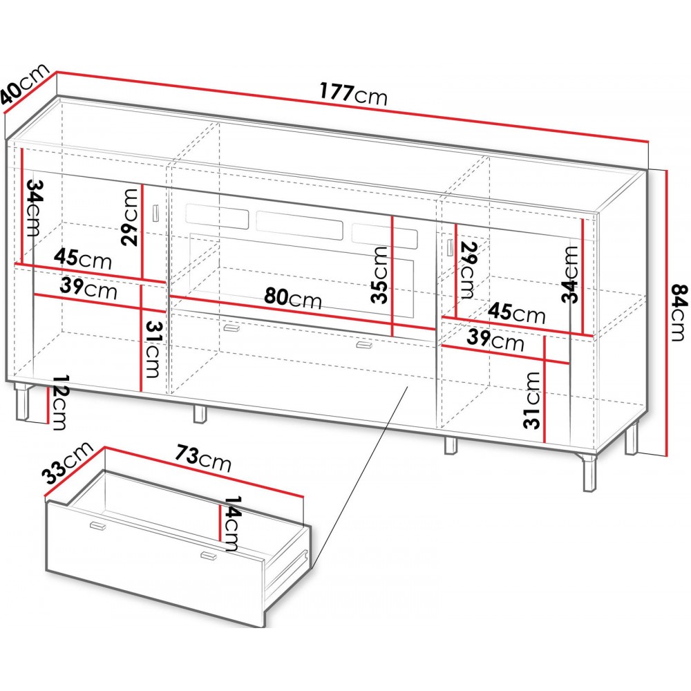 Μπουφές Mossa long-Mauro