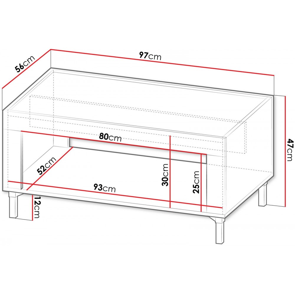 Tραπεζάκι σαλονιού Mossa 97x56x47