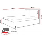 Επενδυμένο Kρεβάτι Mossa-Mpez-160 x 200