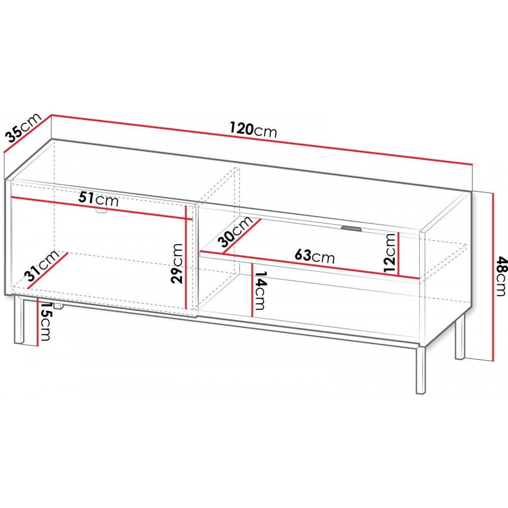 Έπιπλο τηλεόρασης Nutero mini-Leuko