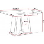 Τραπέζι Doha επεκτεινόμενο I-leuko gualistero - concrete