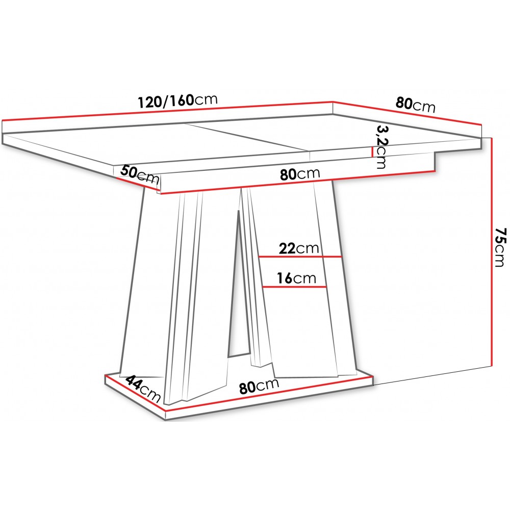Τραπέζι Doha επεκτεινόμενο I-leuko marmaro -leuko gualistero