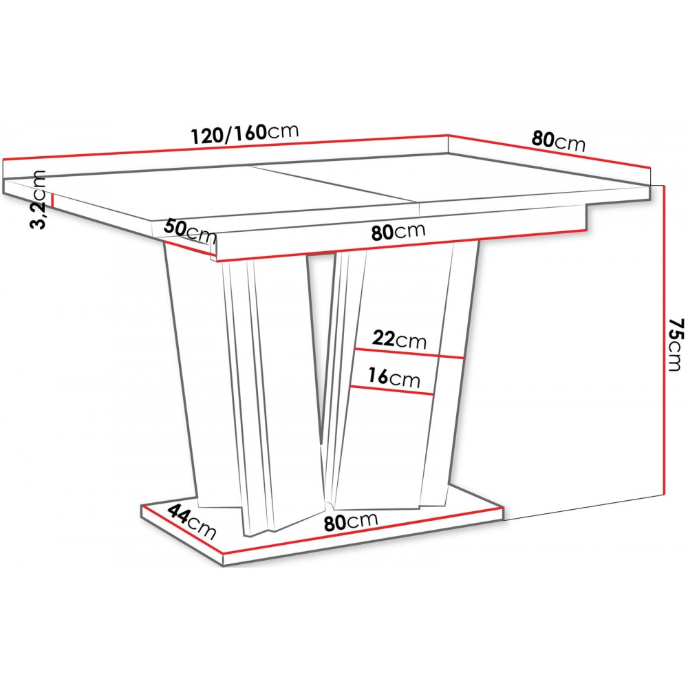 Τραπέζι Doha επεκτεινόμενο ΙΙ-mauro gualistero - concrete