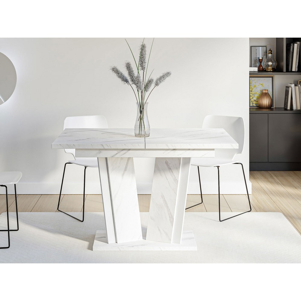 Τραπέζι Doha επεκτεινόμενο ΙΙ-leuko marmaro -leuko gualistero