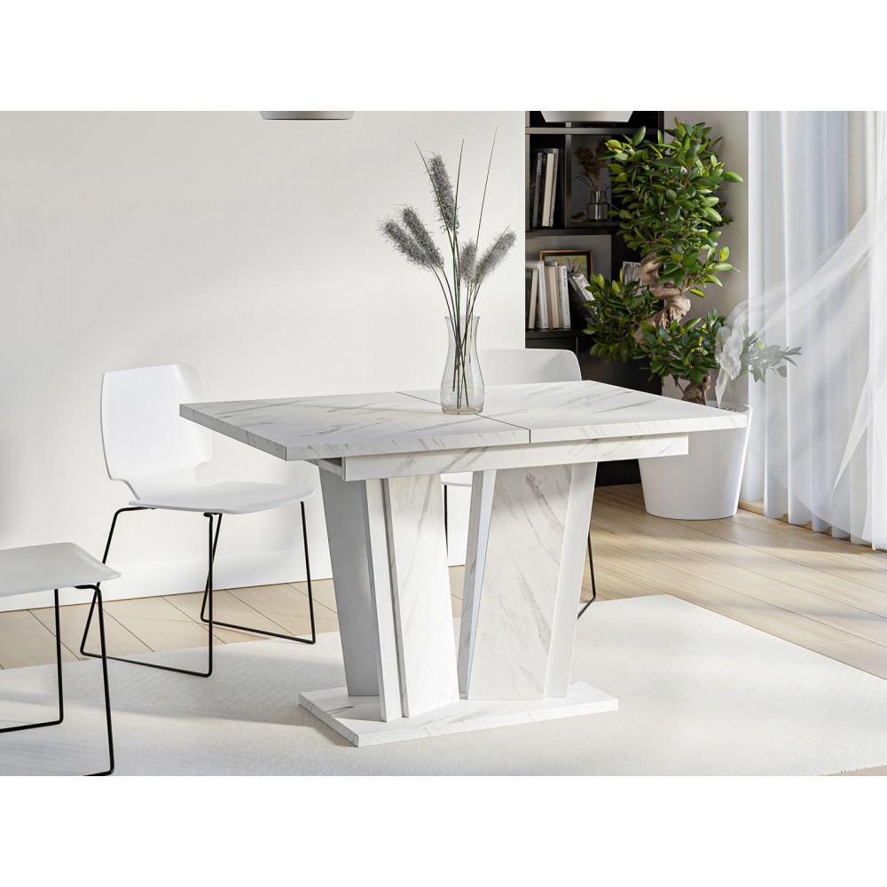 Τραπέζι Doha επεκτεινόμενο ΙΙ-leuko marmaro -leuko gualistero