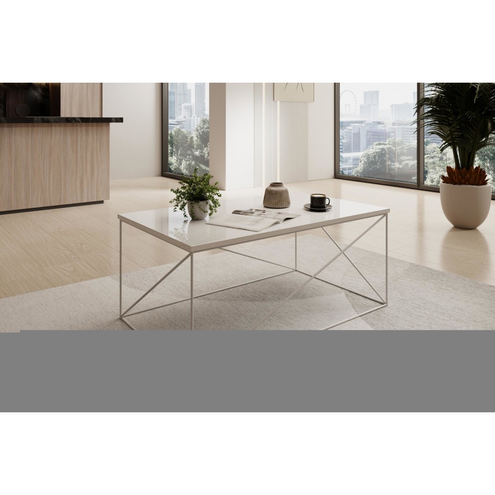 Τραπεζάκι σαλονιού Dente-Leuko - Mat 100x60x43