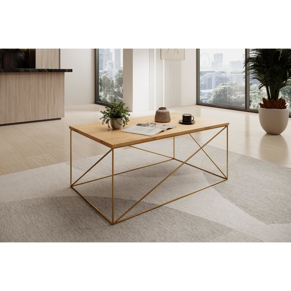 Τραπεζάκι σαλονιού Dente-Kafe-Xryso 100x60x43