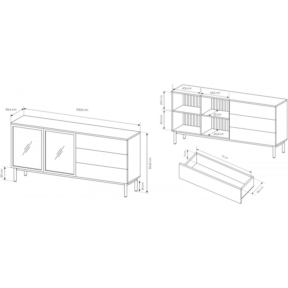 Μπουφές Equinox-Μήκος: 179.9 εκ.