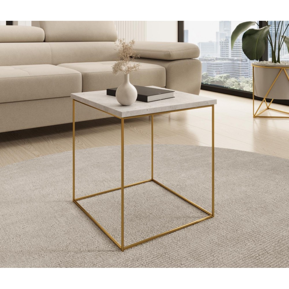 Βοηθητικό τραπεζάκι Dente mini-Gkri-Xryso 40x40x43