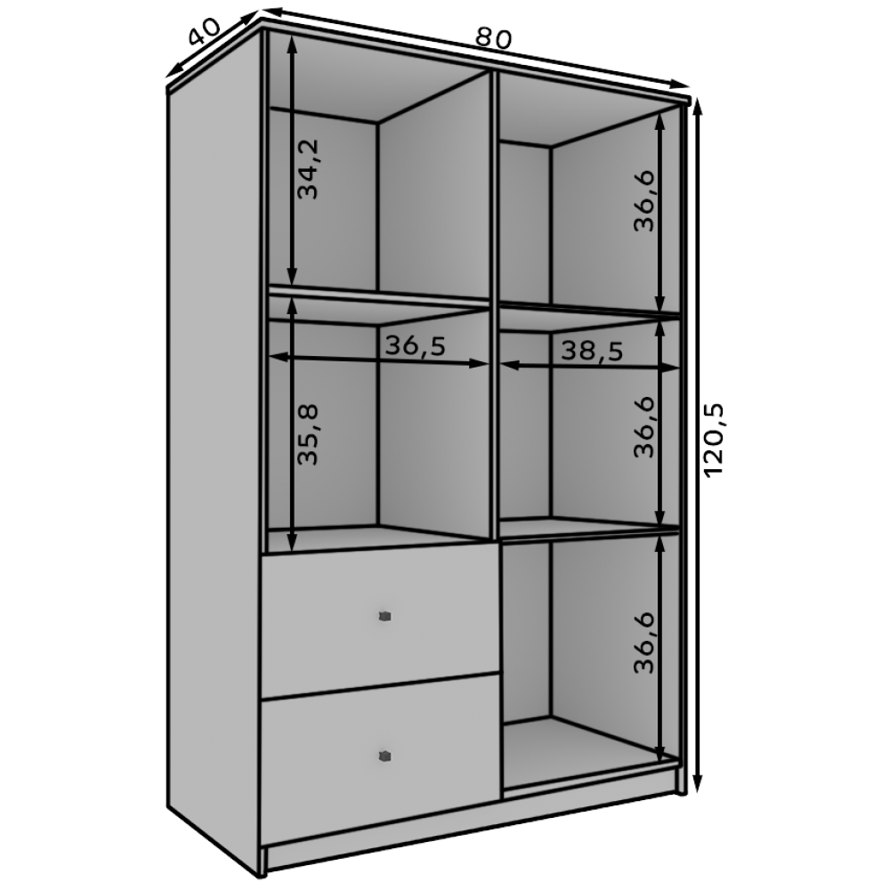 Βιτρίνα LIva 80x40x120.5