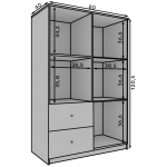 Βιτρίνα LIva 80x40x120.5