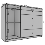 Συρταριέρα Liva plus 120x40x87