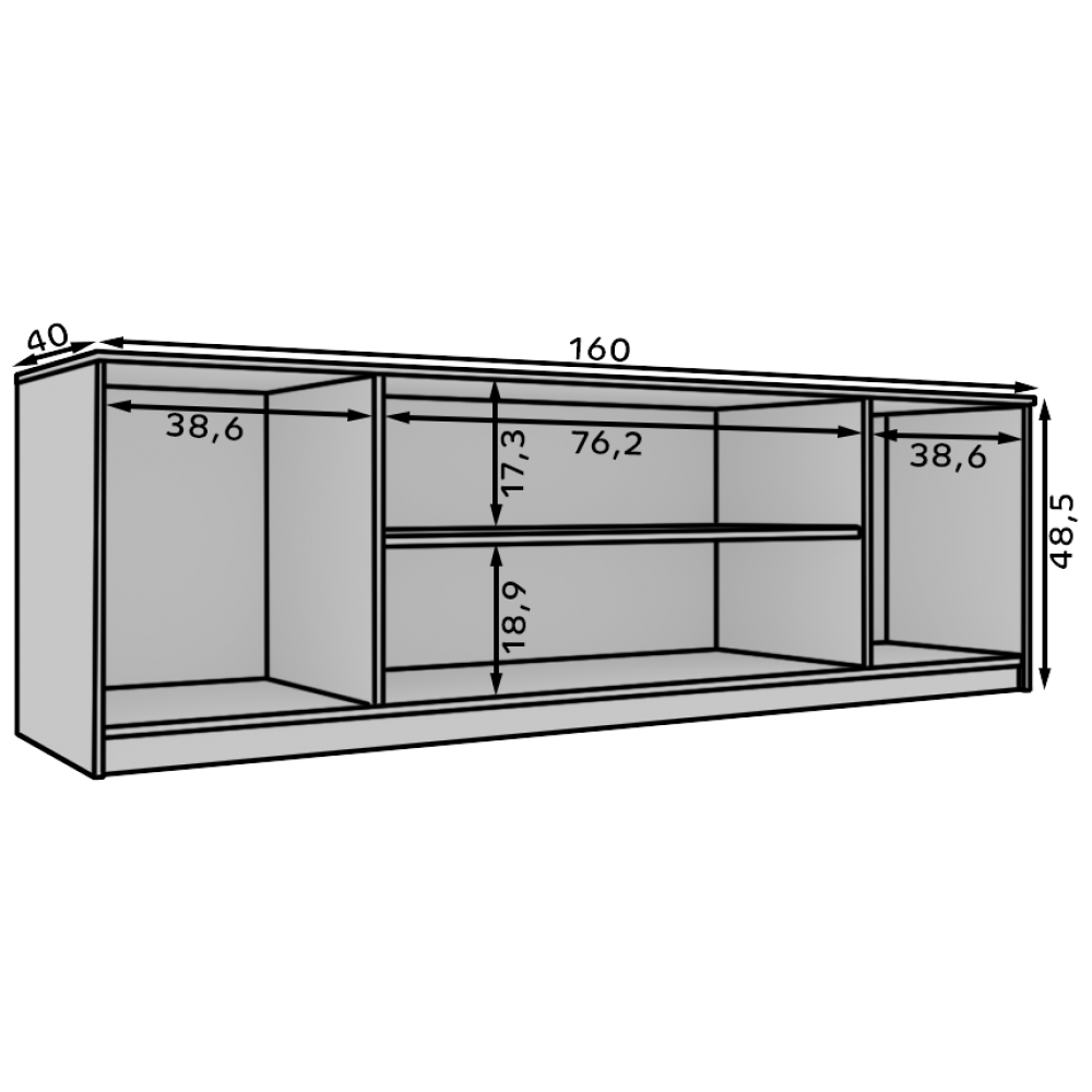 Έπιπλο τηλεόρασης Liva-Μήκος: 160 εκ. 160x40x48.5
