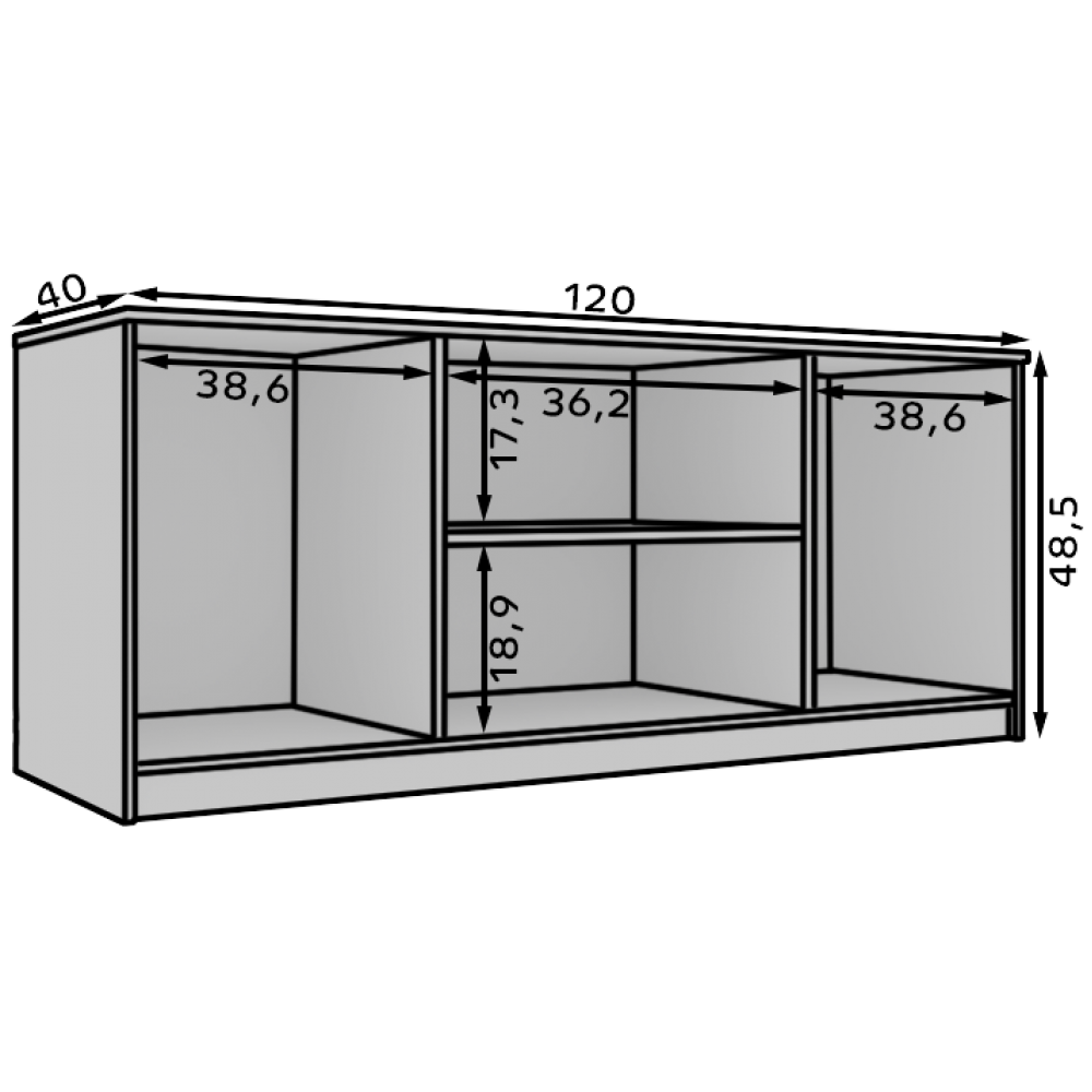 Έπιπλο τηλεόρασης Liva-Μήκος: 120 εκ. 120x40x48.5