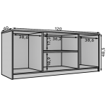 Έπιπλο τηλεόρασης Liva-Μήκος: 120 εκ. 120x40x48.5