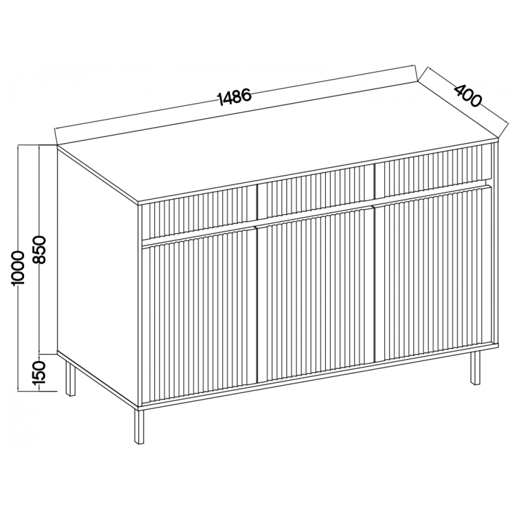 Μπουφές Ohana II Plus-Kafe 148.5x40x100