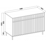 Μπουφές Ohana II Plus-Kafe 148.5x40x100