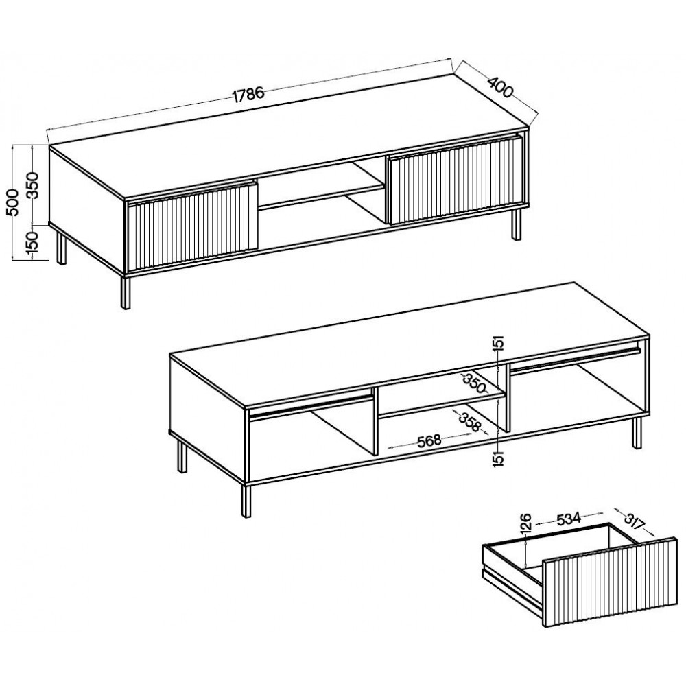Έπιπλο τηλεόρασης Ohana II-Mpez