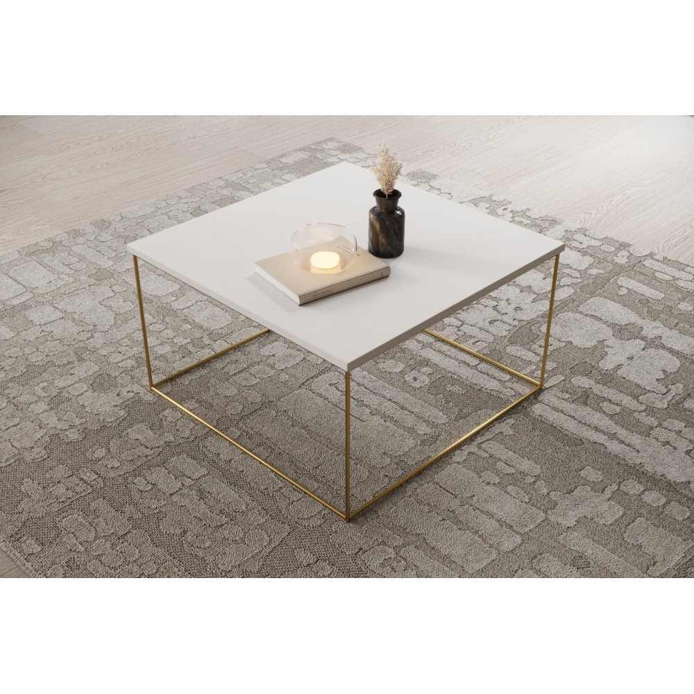 Τραπεζάκι σαλονιού Nori-Xruso - Leuko gualistero 65x65x37
