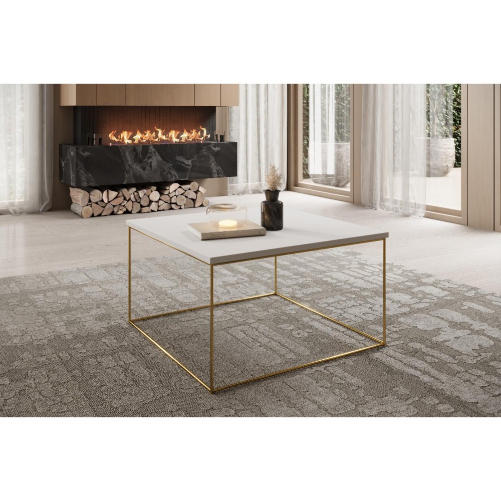 Τραπεζάκι σαλονιού Nori-Xruso-Leuko 65x65x37