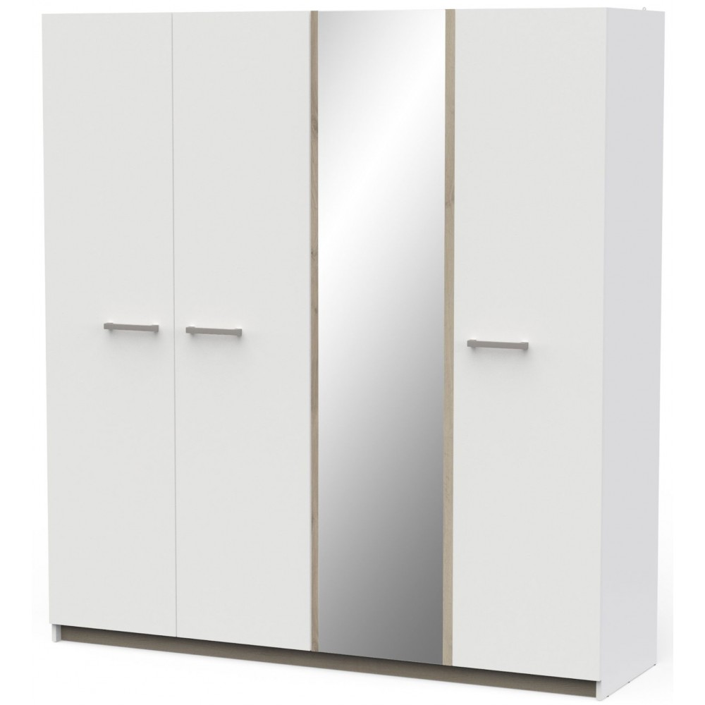 Ντουλάπα Winston τετράφυλλη -Leuko