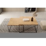 Σετ τραπεζάκια σαλονιού Cilo-Fusiko-Mavro 75x75x43