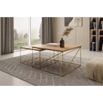 Σετ τραπεζάκια σαλονιού Cilo-Kafe-Xryso 75x75x43