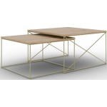 Σετ τραπεζάκια σαλονιού Cilo-Kafe-Xryso 75x75x43