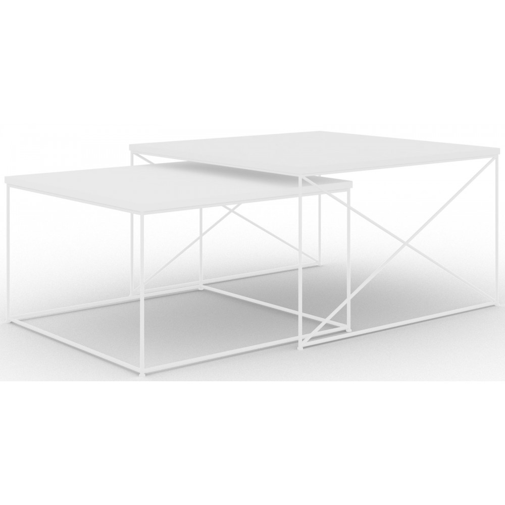 Σετ τραπεζάκια σαλονιού Cilo-Leuko 75x75x43