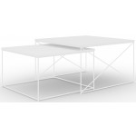 Σετ τραπεζάκια σαλονιού Cilo-Leuko 75x75x43